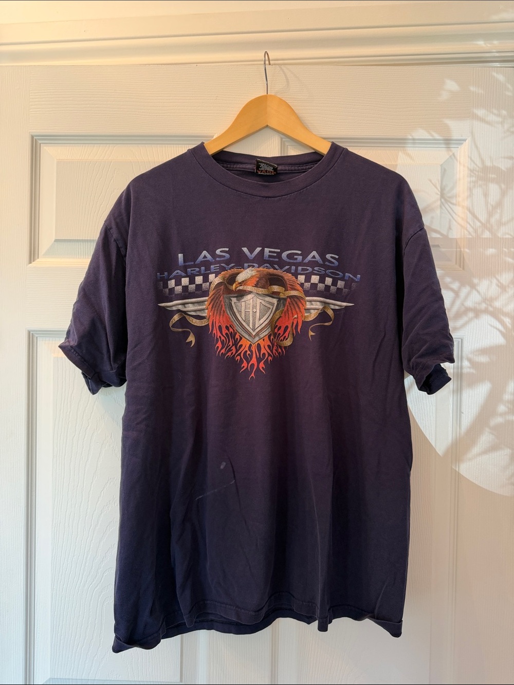 Harley-Davidson Navy Las Vegas Flaming Shield Graphic Tee